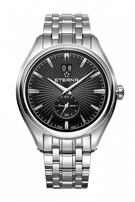Eterna Avant-Garde Quartz BigDate black steel