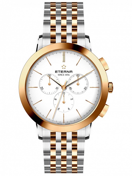 Eterna Eternity For Him Chronograph 42 White Steel Bicolor