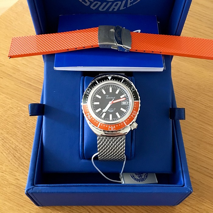 Squale 2002 101 Atmos black orange BAZAR - testované hodinky 30% sleva