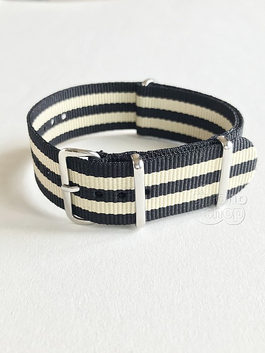 NATO Strap - Černá / Béžová