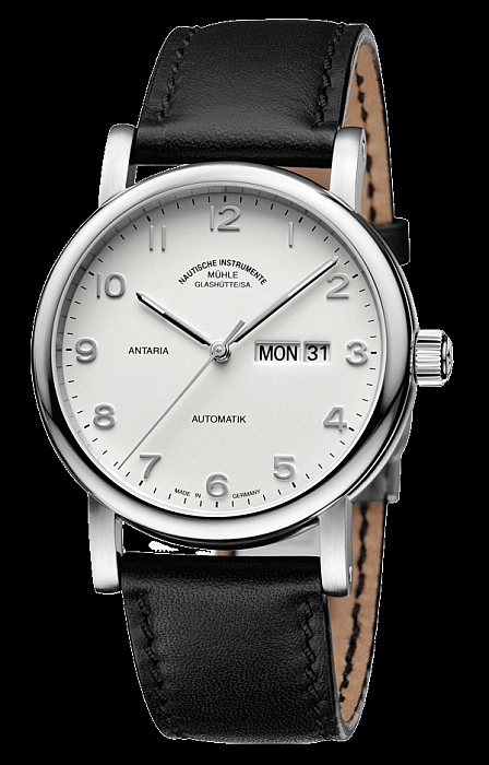 Mühle-Glashütte Antaria Tag/Datum Opalinsilber