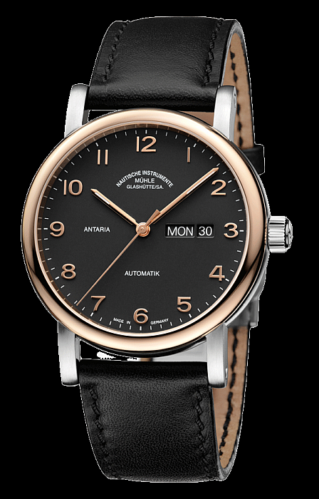 Mühle-Glashütte Antaria Tag/Datum Anthrazit / Red Gold