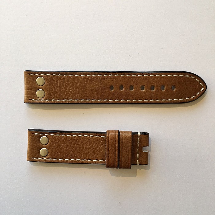 Steinhart kožený řemen 22 mm - Armband braun, mit Doppelnieten