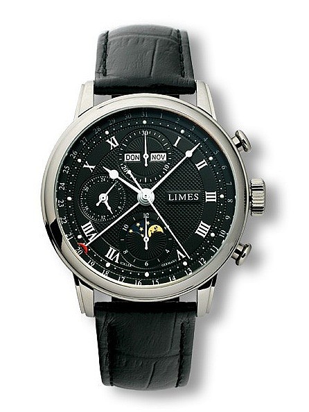 Limes Pharo Vollkalender Chronograph Schwarz