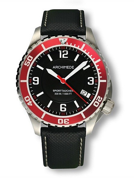 Archimede SportTaucher steel/black/red