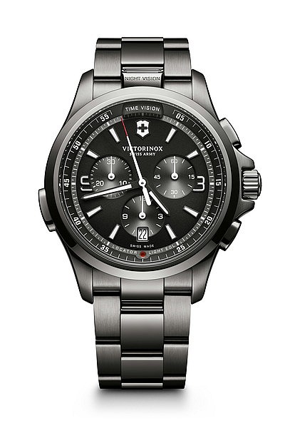 Victorinox Night Vision Chronograph black PVD steel