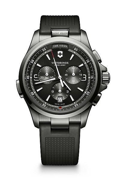 Victorinox Night Vision Chronograph black PVD rubber