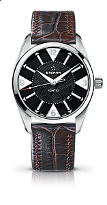 Eterna KonTiki Date black leather