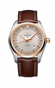 Eterna Kontiki Date grey leather gold