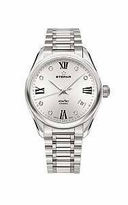 Eterna Lady Kontiki Automatic silver endowed with 7 diamonds steel