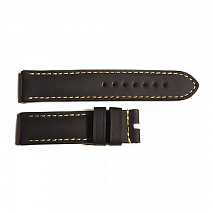 Steinhart kožený řemen 22 mm  Kautschuk-Lederband schwarz für Ocean 2, gelbe Naht