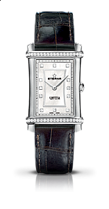 Eterna Contessa Two-Hands white brown alligator diamonds