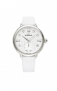 Eterna Lady Eterna Small Second 34 white endowed with 6 diamonds textile white