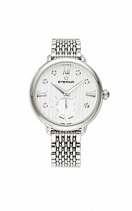 Eterna Lady Eterna Small Second 34 white endowed with 6 diamonds steel