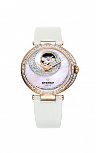 Eterna Grace Open Art white satin gold diamonds
