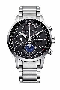 Eterna Tangaroa Moonphase Chronograph black steel