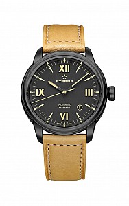 Eterna Adventic Date black leather PVD