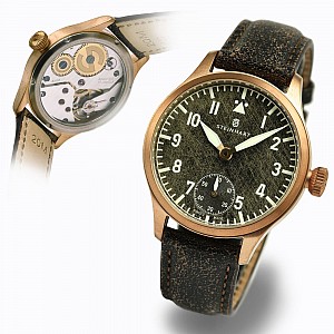 Steinhart Nav B-Uhr B-Uhr 42 Handaufzug Bronze Antik Schwarz