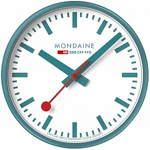 Mondaine Nástěnné Hodiny A990.CLOCK.10SBD Transformative Teal Limited Edition - limitovaná edice 500 kusů