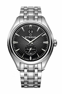 Eterna Avant-Garde Quartz BigDate black steel