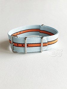 NATO Strap - Modrá / Černá / Oranžová - „Le Mans”