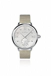 Eterna Lady Eterna Small Second 34 white MOP endowed with 6 diamonds textile gold