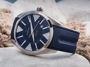 Eterna KonTiki Date blue/white caoutchouc 420150009