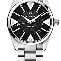 Eterna KonTiki Date black steel