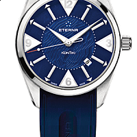 Eterna KonTiki Date blue/white caoutchouc