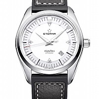 Eterna Kontiki Date silver rubber/leather