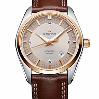 Eterna Kontiki Date grey leather gold