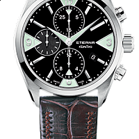 Eterna  KonTiki Chronograph black leather