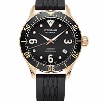 Eterna Lady Kontiki Diver black 7 diamonds rubber