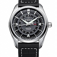 Eterna Kontiki Four-Hands black rubber/leather