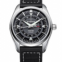 Eterna Kontiki Four-Hands black rubber/leather