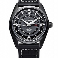 Eterna Kontiki Four-Hands black rubber/leather PVD