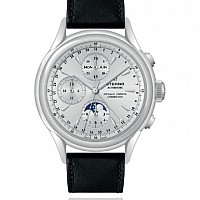 Eterna Heritage 1948 Gent Chronograph silver leather