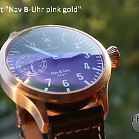Steinhart Nav B-Uhr 47 Handaufzug pink gold