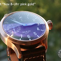Steinhart Nav B-Uhr 47 Handaufzug pink gold