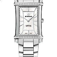 Eterna Contessa Two-Hands white indices steel diamonds