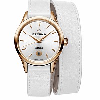 Eterna Artena Lady silver white leather gold