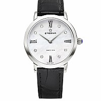 Eterna Eternity For Her Quartz 32 white MOP endowed with 8 diamonds leather