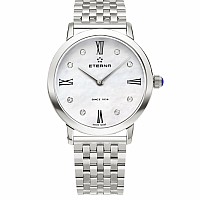 Eterna Eternity For Her Quartz 32 white MOP endowed with 8 diamonds steel