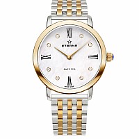 Eterna Eternity For Her Quartz 32 white MOP endowed with 8 diamonds steel bicolor