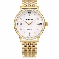 Eterna Eternity For Her Quartz 32 white MOP endowed with 8 diamonds rose gold diamonds steel