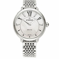 Eterna Lady Eterna Quartz opalin MOP endowed with 10 diamonds steel