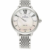 Eterna Lady Eterna Quartz pink MOP endowed with 10 diamonds steel