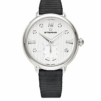 Eterna Lady Eterna Small Second 34 white endowed with 6 diamonds textile black