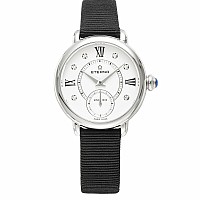 Eterna Lady Eterna Small Second 28 white endowed with 6 diamonds textile black