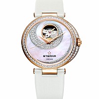 Eterna Grace Open Art white satin gold diamonds